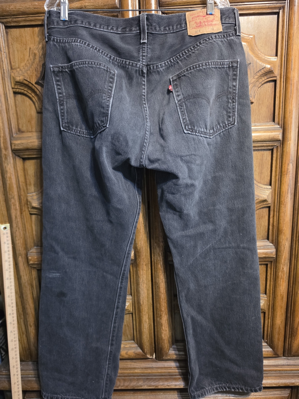 Levi's Black Straight Men’s Jeans - Classic Five-Pocket Denim - Picture 8 of 12